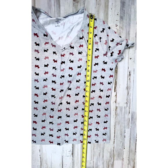 Croft & Barrow Classic Tee Gray Scottish Terriers Women's 1X V Neck - Picture 8 of 8